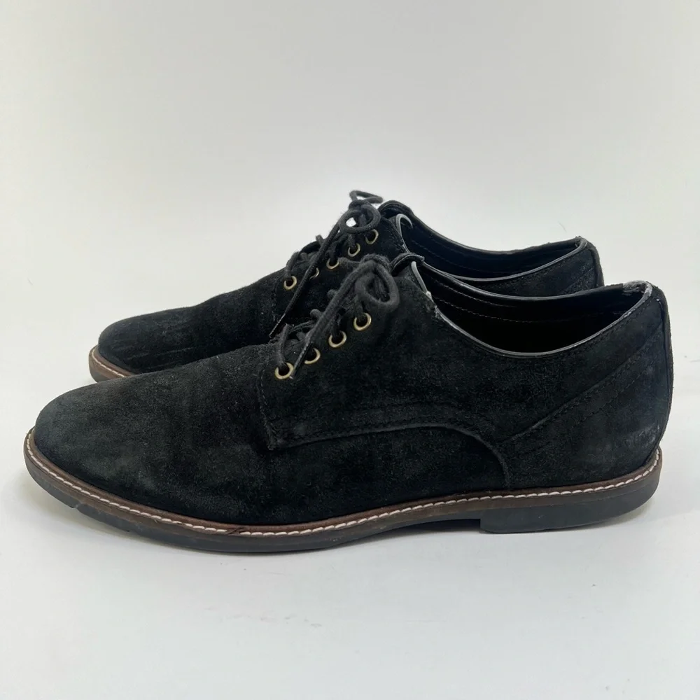 Cole Haan Men's Nathan Plain Toe Derby Black Nubuck Leather Comfort 10 M